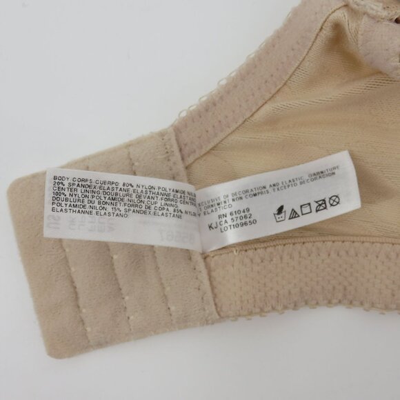Wacoal 36DD 85567 Awareness Underwire Bra Sand Beige Unlined Lace Overlay Women - Picture 14 of 16